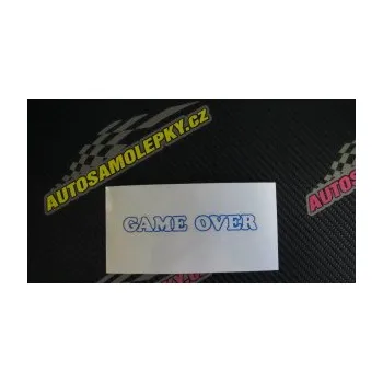 Polep vozidla SAMOLEPKA Game over v řádce (10 - červená) NA AUTO, NÁLEPKA, FÓLIE, POLEP, TUNING, VLASTNÍ TEXT, TISK, AUTOSAMOLEPKY.cz, POLEPY, OBRÁZEK, LOGO, SAMOLEPKY
