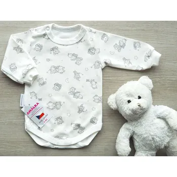 Kojenecký body AMÁLKA Bavlněné bodynko, malí šedí medvídci Velikost: 74