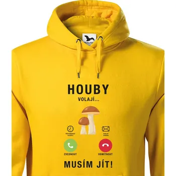 Pánská mikina Pánská mikina Houby volají, Barva Žlutá Bezvatriko.cz 2271