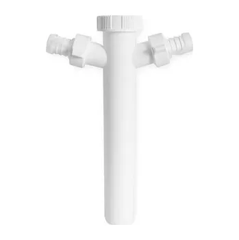 Odtoková trubka se dvěma odbočkami pro odpad pračky a myčky, délka 250 mm, 1"1/2 x 40