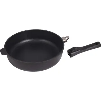 Pánev Titanová pánev 26 cm vysoká 7 cm s poklicí 3,5 l BAF Gigant odnímatelná ručka