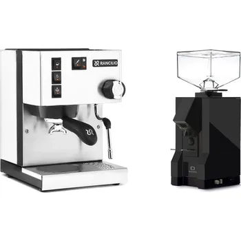 Kávovar Rancilio Silvia BC, white + Eureka Mignon Silenzio, BL black