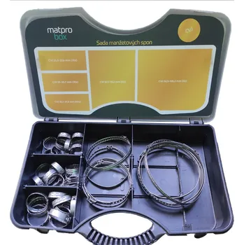 Nářadí pro automobil spony CVJ na termoplastové manžety, průměr 25,9 - 120,2 mm, spodní zámek, nerezové, sada 40 dílů - 100-08114