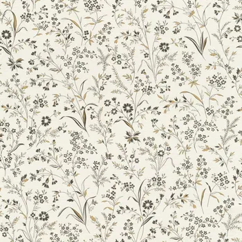 Tapeta Vliesová tapeta drobné kytičky - béžová, černá 869408 / Tapety na zeď Symphony (0,53 x 10,05 m) Rasch