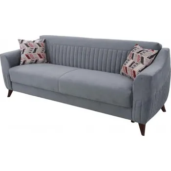 Pohovka Trojmístná rozkládací pohovka s úložným prostorem Tauri - šedá