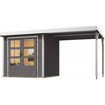 Zahradní stavba hybridní domek KARIBU JUPITER B (93426) terragrau / bílý