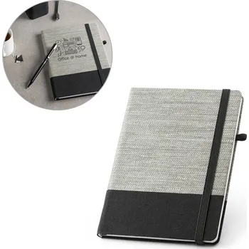 Zápisník ROUSSEAU. Poznámkový blok A5 ze slaměného vlákna a bavlněného plátna s linkovanými stránkami bez potisku bez potisku 3 bez potisku