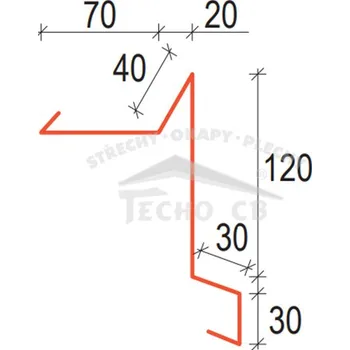 Satjam Závětrná lišta spodní PE 25 (Štítovka)