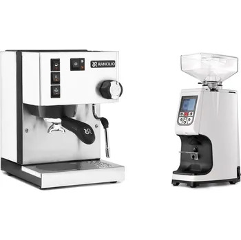 Kávovar Rancilio Silvia E, white + Eureka Atom 60, white