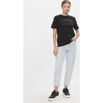 Pánské tričko Tommy Jeans T-Shirt Tjw Rlx New Linear Tee DW0DW17836 Černá Relaxed Fit XS