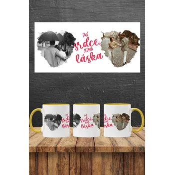 Hrnek Dvě srdce, jedna láska Barva: Žlutá