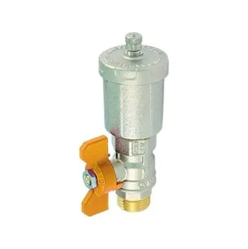 Ventil TIEMME SOLAR 1/2" odvzdušňovací ventil s kul.kohoutem, 180°C, 10 bar