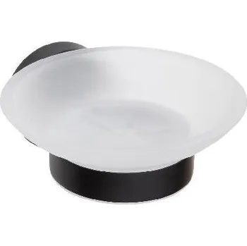 Sapho X-Round - Mýdlenka s držákem, matné sklo/černá XR803B