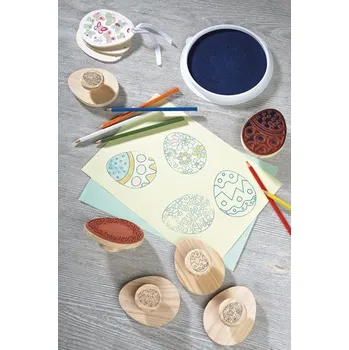 Dětské razítko Haba Education Dřevěná razítka velikonoční vajíčka (6 ks)