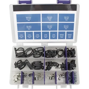 Nářadí pro automobil spony hadicové pérové, sada 115 dílů - 100-08102