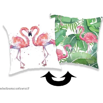 Povlak na polštářek Povlak - povlaky s flitry flamingo Plameňák