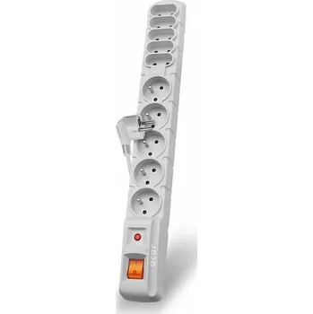 Počítačové příslušenství PremiumCord Acar S10 3m kabel, 5+5 zásuvek, přepěťová ochrana, bílá ppacars10-3