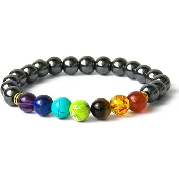 Náramek Náramek Hematit s čakrami v dárkové krabičce