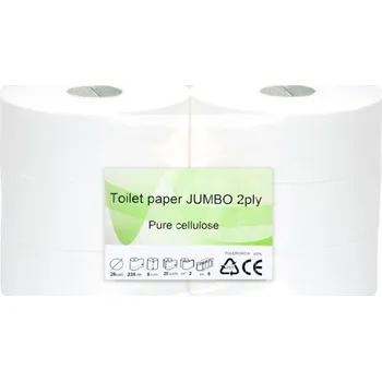 Toaletní papír Zahraniční výrobce Toaletní papír JUMBO TOP 260, 2-vrstvý, bílý celulóza, 236m, 6 rolí - cena za 6 rolí ALF-100000072