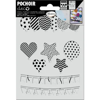 Dětské razítko Aladine Duo šablony na přáníčka Aladine, A6 - Balónky a vlaječky