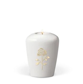 Smuteční dekorace Keramická miniurna Lucy - Bílá