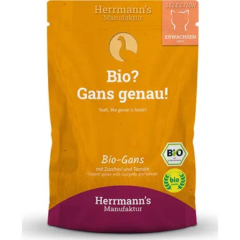 Krmivo pro kočku Herrmann's Kapsička pro kočky - Husí maso s cuketou (Bio) - 100 g Váha: 100 g