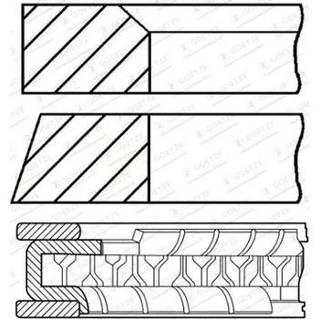 Píst motoru Sada pístních kroužků GOETZE ENGINE 08-447200-00