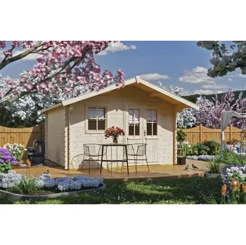 Zahradní stavba Dřevěný zahradní domek SKAN HOLZ Malaga 2 přírodní 340 x 340 cm