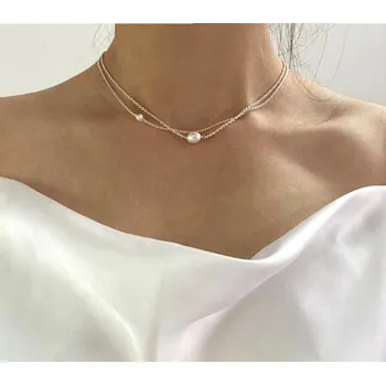 Šperk For Silver Náhrdelník s přírodními sladkovodními perlami - Stříbro 925 bílá