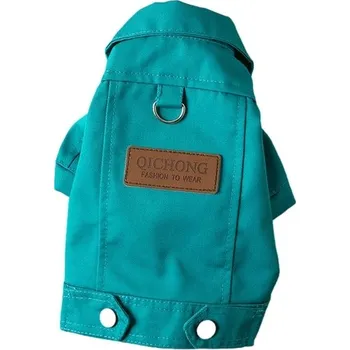 Obleček pro psa Bunda pro psy s postrojem - Zelená,XL