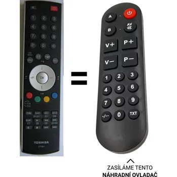 Dálkový ovladač Toshiba CT865 CT-865 náhradní dálkový ovladač pro seniory.