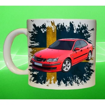 hrnek Saab 9-3 75ml (hrneček s osobním autem )