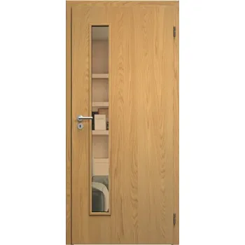 Interiérové dveře SAPELI ELEGANT KOMFORT M60 - DÝHA - OTOČNÉ DVEŘE VČ. ZÁRUBNĚ - Dub natur Průchozí šířka (cm): 60, Průchozí výška (cm): 197, Typ skla: Planibel bronz