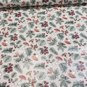 ubrus Ubrus PVC s textilním podkladem 5P1/04co roste v lese, světle béžová, š.140cm (metráž)