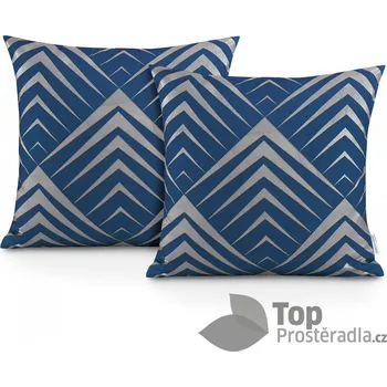 Povlak na dekorativní polštářek Sada povlaků na polštáře OXFORD PIRAMIDES 45x45 2 ks - Tmavě modrá