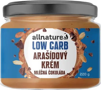 Allnature Low Carb arašídový krém 220 g mléčná čokoláda