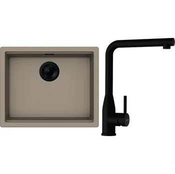 Granitový dřez Set Schock S28-11 (dřez Kiruna N-100L Twilight + baterie Keto Puro + komponenty Puro)