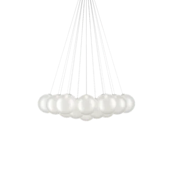 Lodes Random Cloud 19 ø28, závěsné svítidlo LED 19 x 5W 3000K, bílé sklo, rozměr 145x125cm