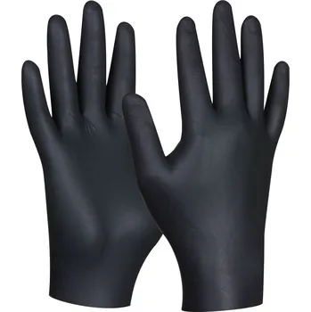 Pracovní rukavice Gebol Jednorázové rukavice Black Nitril Ultra Strong, vel.: XL, nitril, černé, 80 ks 709632