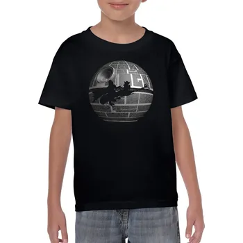 Chlapecké tričko detske-levne-bavlnene-tricko-potisk-Hvezda-smrti-Star-Wars Barva: Black -černá, velikost: 116