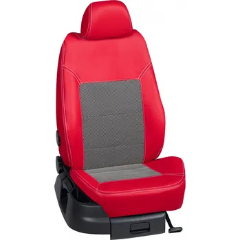 Potah sedadla Autopotahy Seat LEON / od r.2013->, 4 dveře, KOŽENKA > OR 0413 (OR 0413 / Červený koženkový bok)
