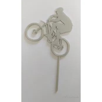 Cyklista č.2 - plastový zápich - Světle zlatá