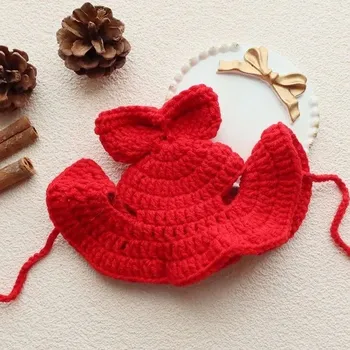 Klobouk Veselý pletený klobouk pro mazlíčky - Červené,M