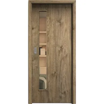 Interiérové dveře SAPELI ELEGANT KOMFORT M60 - CPL LAMINÁT - POSUVNÉ DVEŘE VČ. ZÁRUBNĚ - Dub sherwood Průchozí šířka (cm): 100, Průchozí výška (cm): 197, Typ skla: Planibel bronz