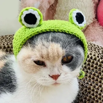 Klobouk Veselý pletený klobouk pro mazlíčky - Zelená,S