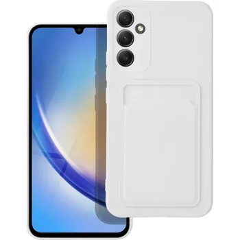 Pouzdro na mobilní telefon Silicone CARD case pouzdro / kryt s přihrádkou Samsung Galaxy S24 Plus, bílé