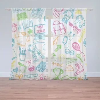 Záclona Záclony Barevná škola: 2 ks - 150x250 cm - Sablio