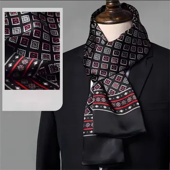 Šála WHITE ORCHID pánská hedvábná šálka černá