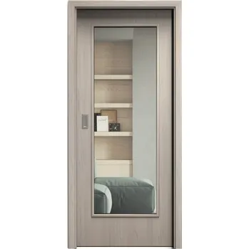 Interiérové dveře SAPELI ELEGANT KOMFORT M40 - CPL LAMINÁT - POSUVNÉ DVEŘE VČ. ZÁRUBNĚ - Borovice bílá Průchozí šířka (cm): 80, Průchozí výška (cm): 197, Typ skla: Čiré sklo