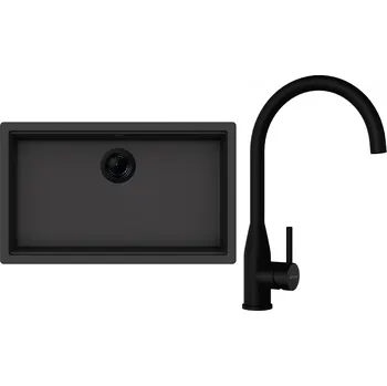 Granitový dřez Set Schock S29-1 (dřez Kiruna N-100XL Dusk + baterie Kavus Puro + komponenty Puro)